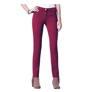 J Brand Black Cherry Red Slight Stretch Mid-Rise Skinny Leg Denim Jeans 27